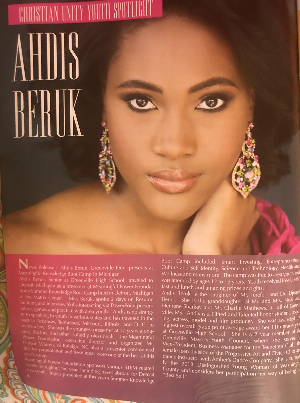 Ahdis in a Christian Unity Magazine spotlight